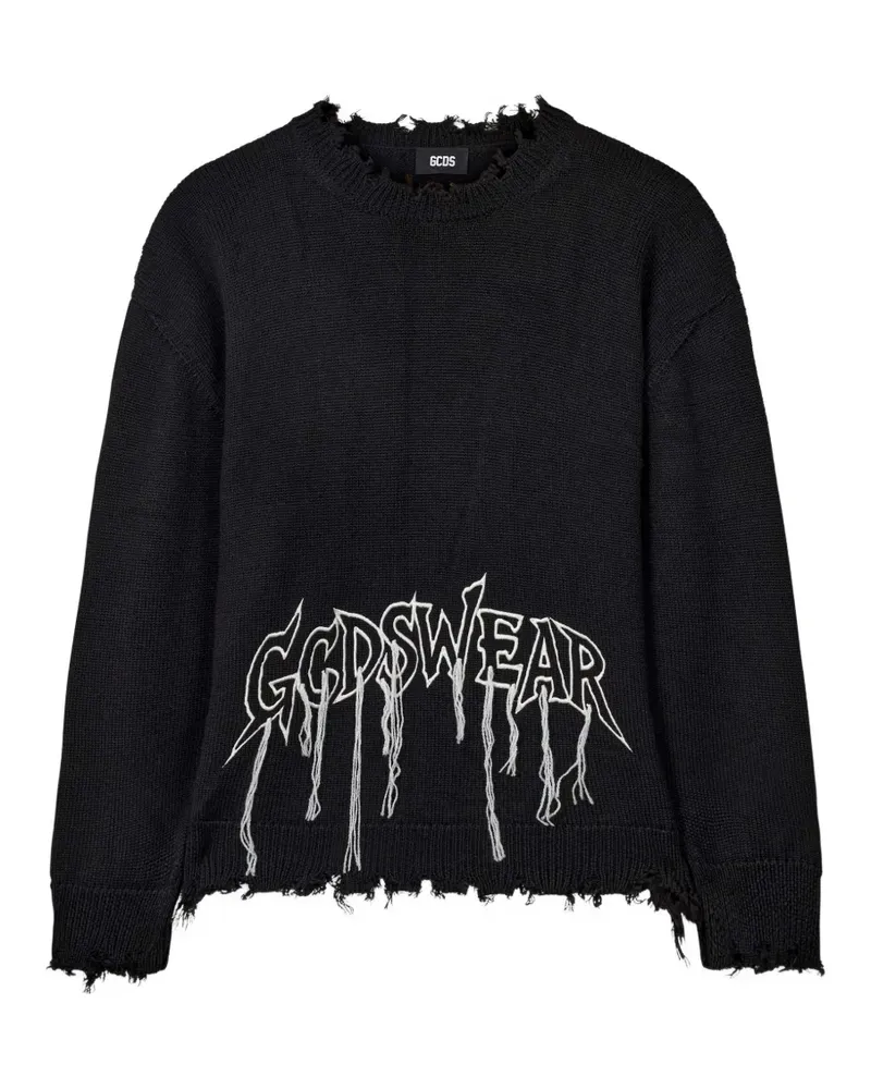 GCDS Pullover im Distressed-Look - Schwarz Schwarz