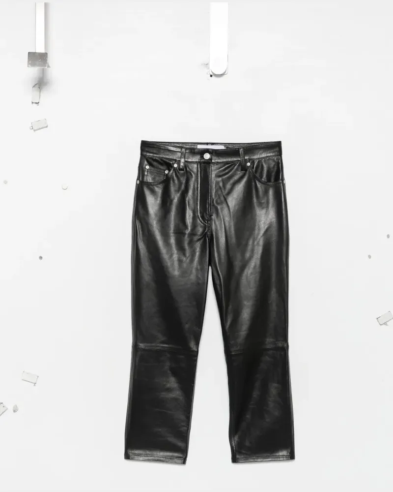 IRO leather cropped trousers - Schwarz Schwarz