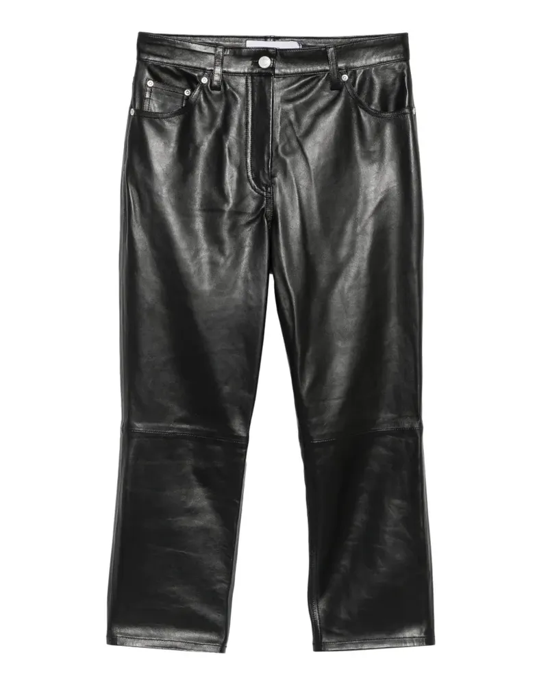 IRO leather cropped trousers - Schwarz Schwarz