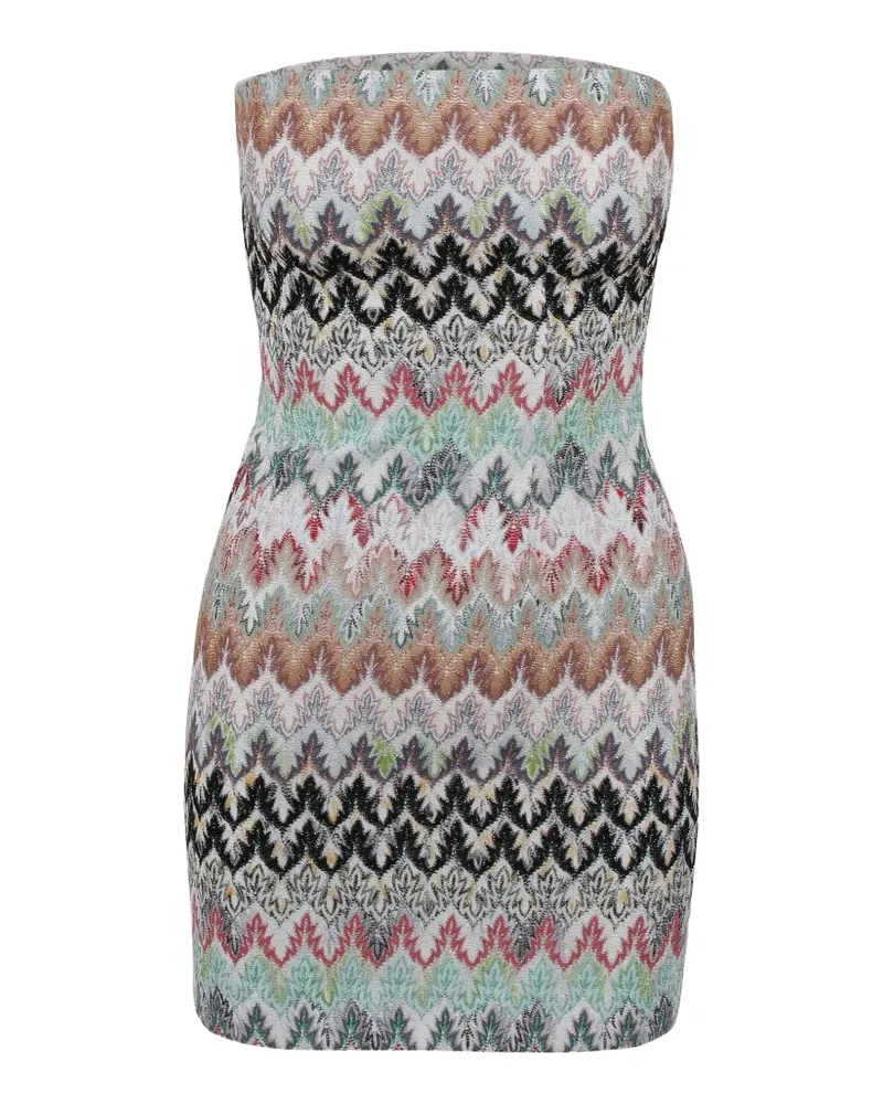 Missoni zigzag-knit strapless mini dress - Grün Grün