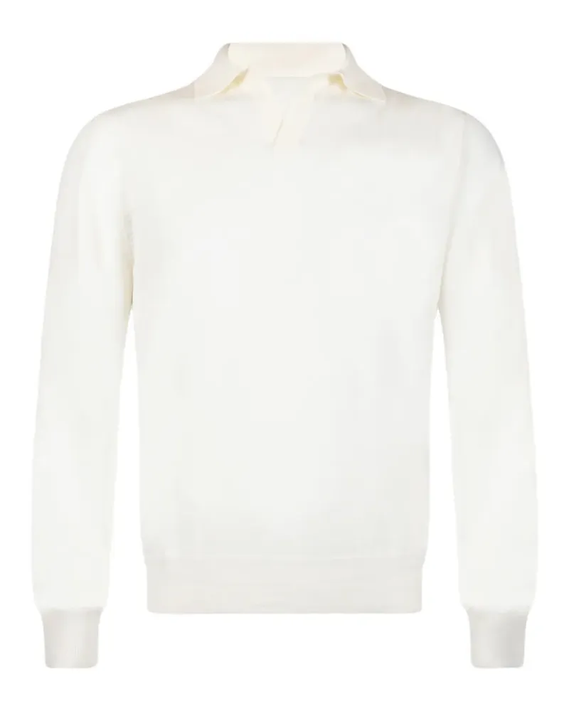 Gran Sasso fine-knit polo-collar sweater - Weiß Weiß