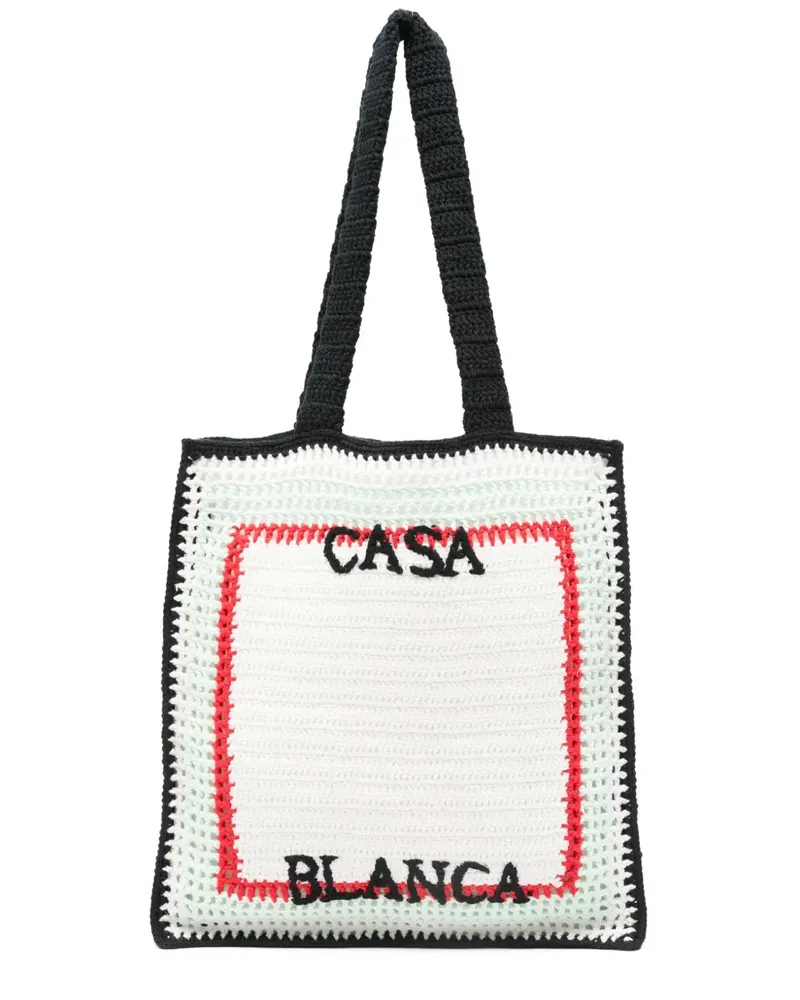 Casablanca Paris Shopper mit Logo-Stickerei - Weiß Weiß