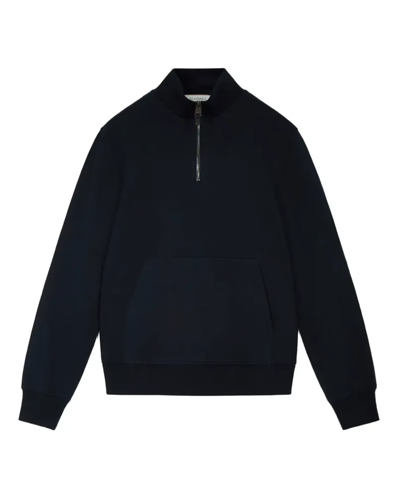 Canali Sweatshirt mit aufgesetzter Tasche - Blau Blau