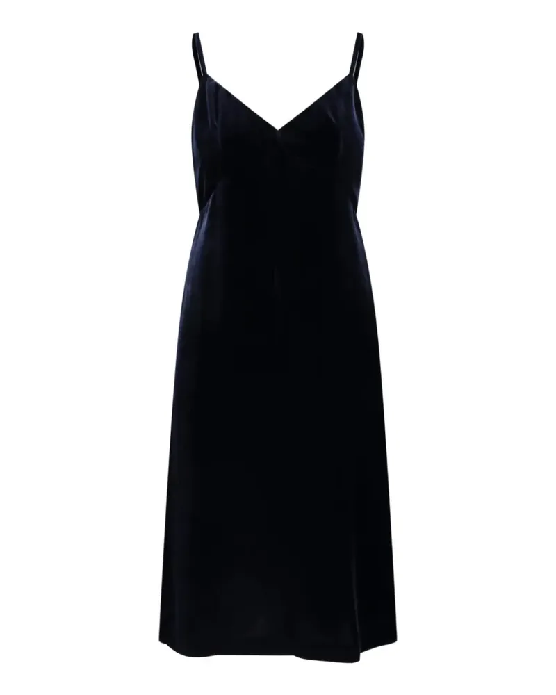 ASPESI velvet spaghetti-strap midi dress - Blau Blau