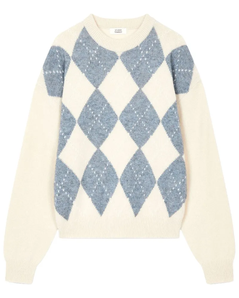 STUDIO TOMBOY Pullover mit Argyle-Muster - Nude Nude
