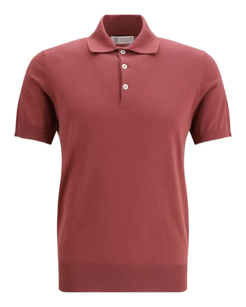 Brunello Cucinelli button collar polo shirt - Rot Rot