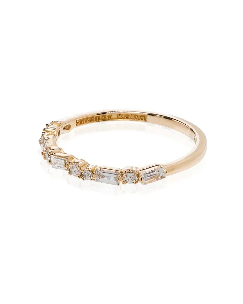 Suzanne Kalan 18kt Thin Mix Gelbgoldring mit Diamanten Gold