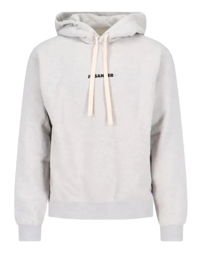Jil Sander logo-print drawstring hoodie - Grau Grau