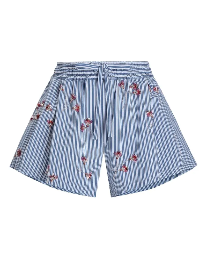 Dolce & Gabbana Shorts mit Kristallblumen-Print - Blau Blau
