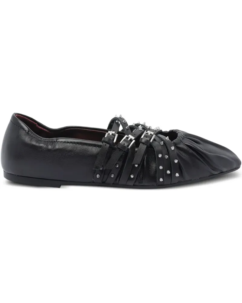ash Brendah Ballerinas mit Schnallenriemen - Schwarz Schwarz