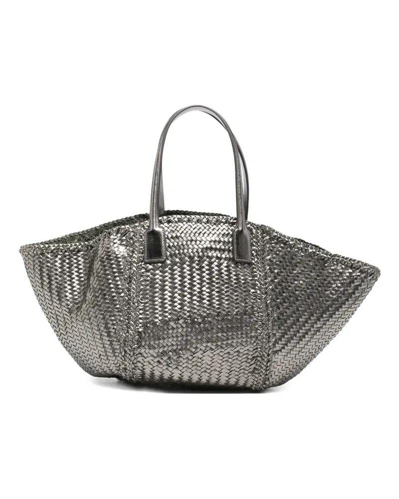 Dragon Diffusion Teresa woven-leather tote bag - Silber Silber
