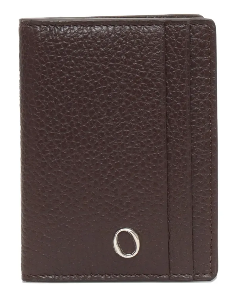Orciani Kartenetui mit Logo-Schild - Braun Braun