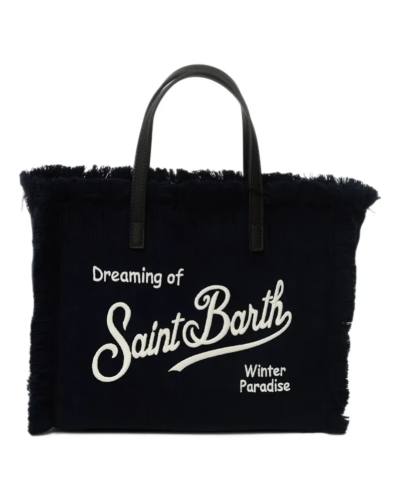 MC2 Saint Barth Colette Tote Bag aus Cord mit Fransensaum - Blau Blau