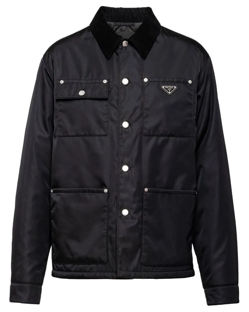 Prada Jacke aus Re-Nylon Schwarz