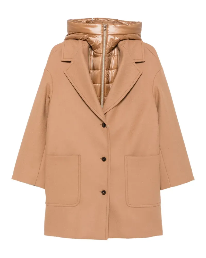 Herno padded-insert notch-lapels hooded coat - Braun Braun