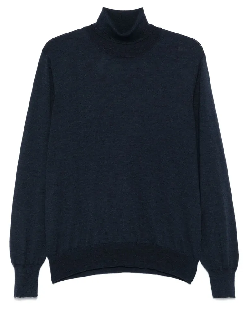 D4.0 Pullover aus Schurwolle - Blau Blau