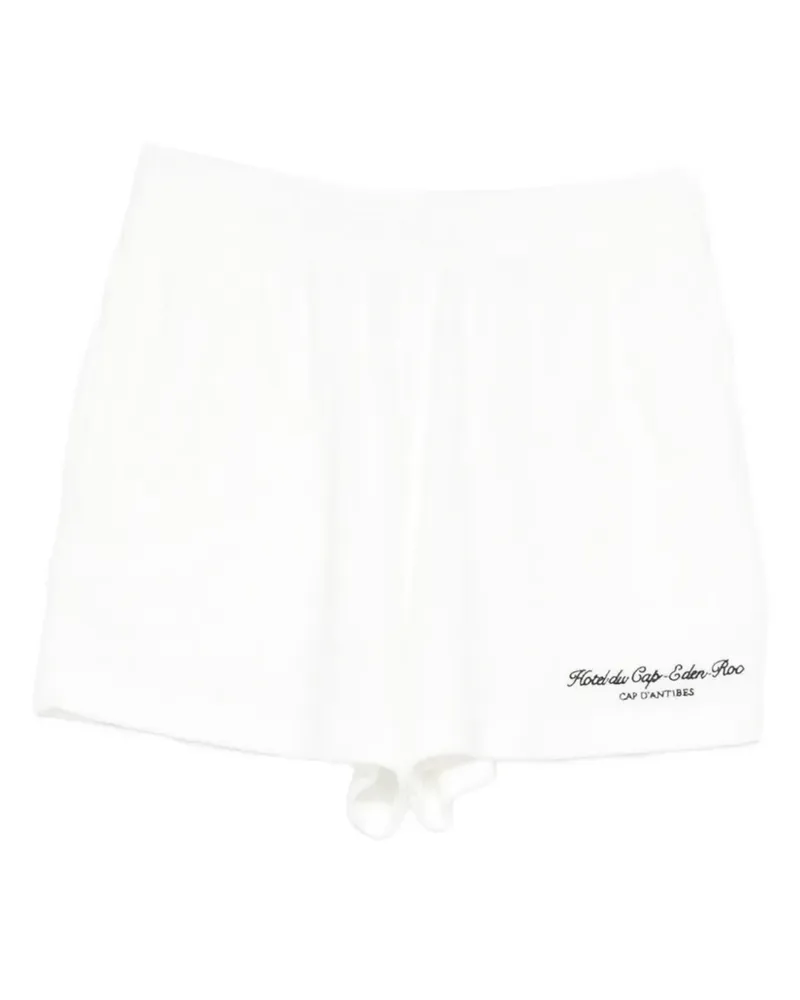 SPORTY & RICH x Hotel du Cap Eden Roc Eden Script Minishorts mit Stickerei - Weiß Weiß