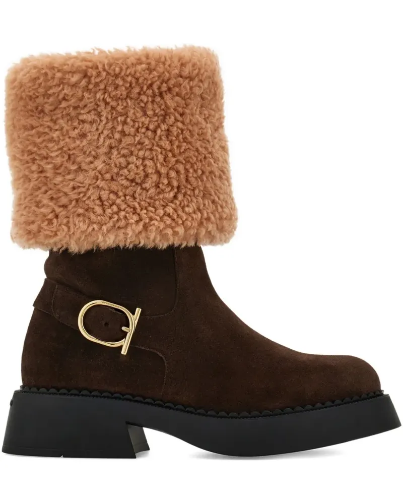 Ferragamo buckle-detailing ankle boots - Braun Braun
