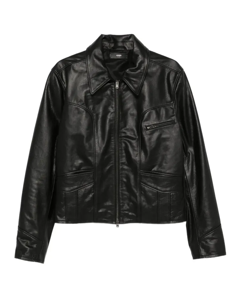 Amiri Lederjacke mit Hüfttasche - Schwarz Schwarz
