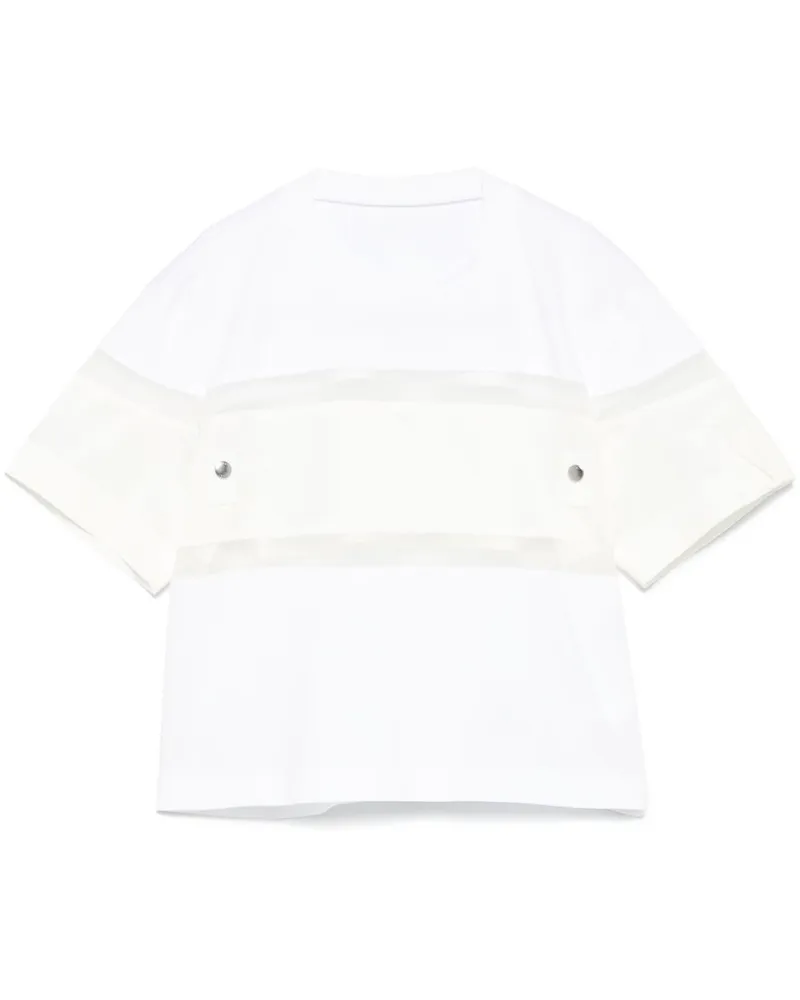Sacai T-Shirt mit Kontrasteinsätzen - Weiß Weiß