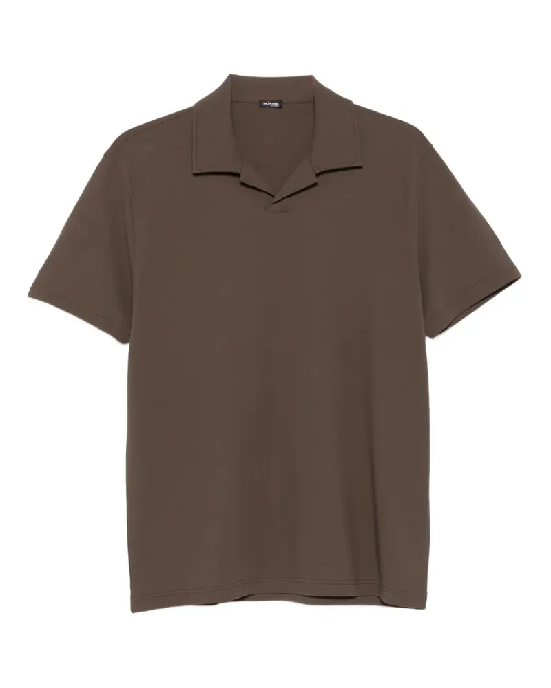 Kiton T-Shirt mit V-Ausschnitt - Braun Braun