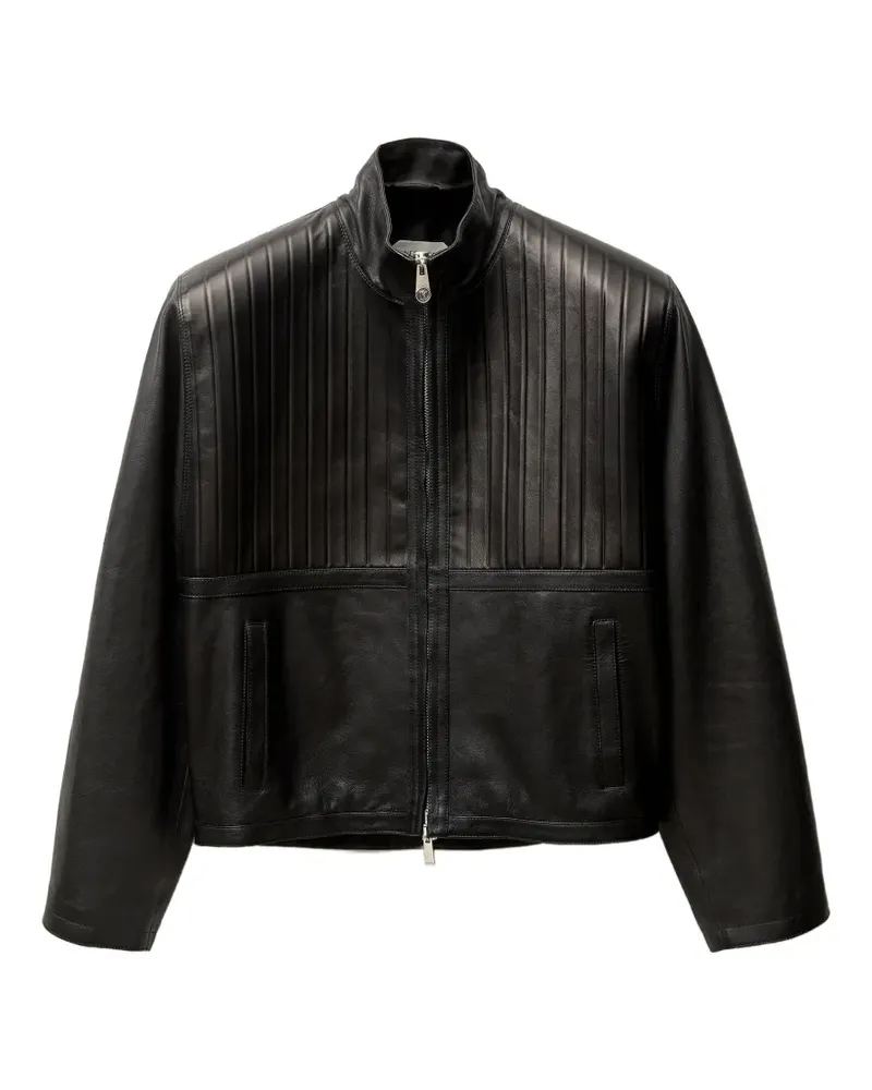 Versace Blouson aus Leder - Schwarz Schwarz