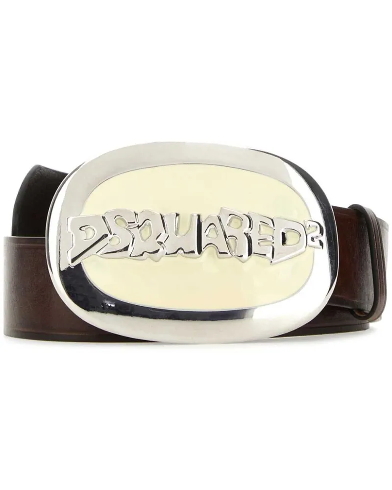 Dsquared2 Ledergürtel mit Logo-Schnalle - Braun Braun