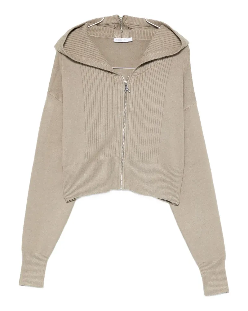 Patrizia Pepe Gerippter Cardigan mit Kapuze - Nude Nude