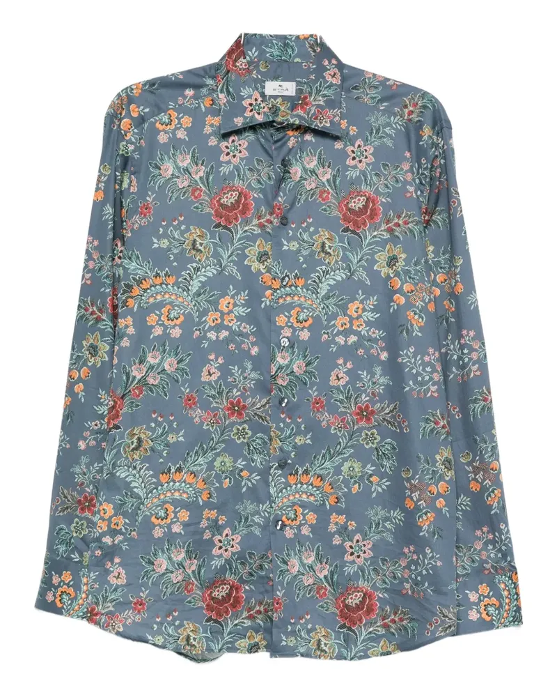 Etro Hemd mit Blumen-Print - Blau Blau