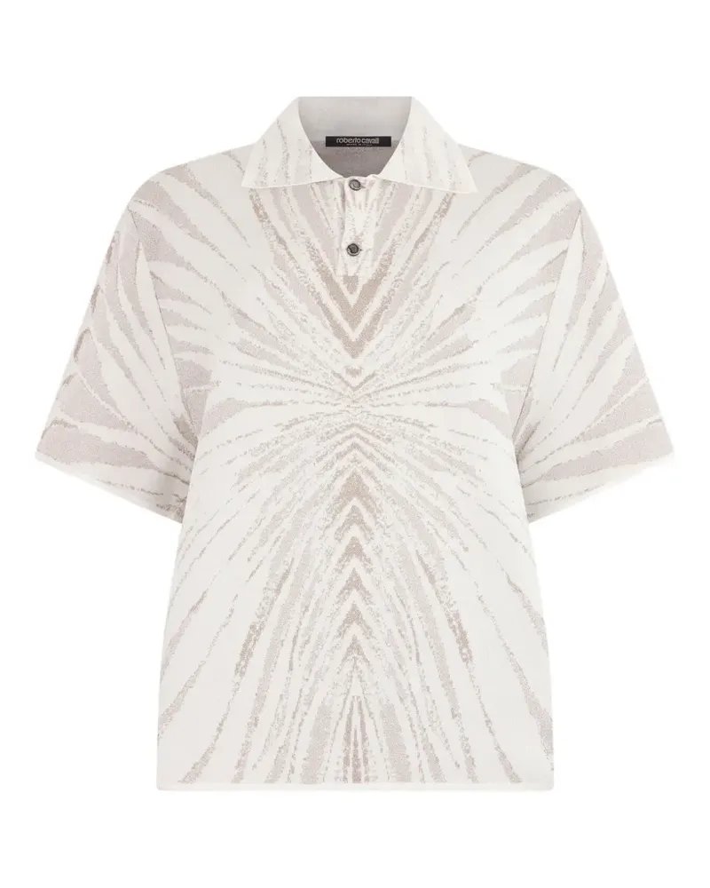 Roberto Cavalli Poloshirt mit Ray-Print - Nude Nude