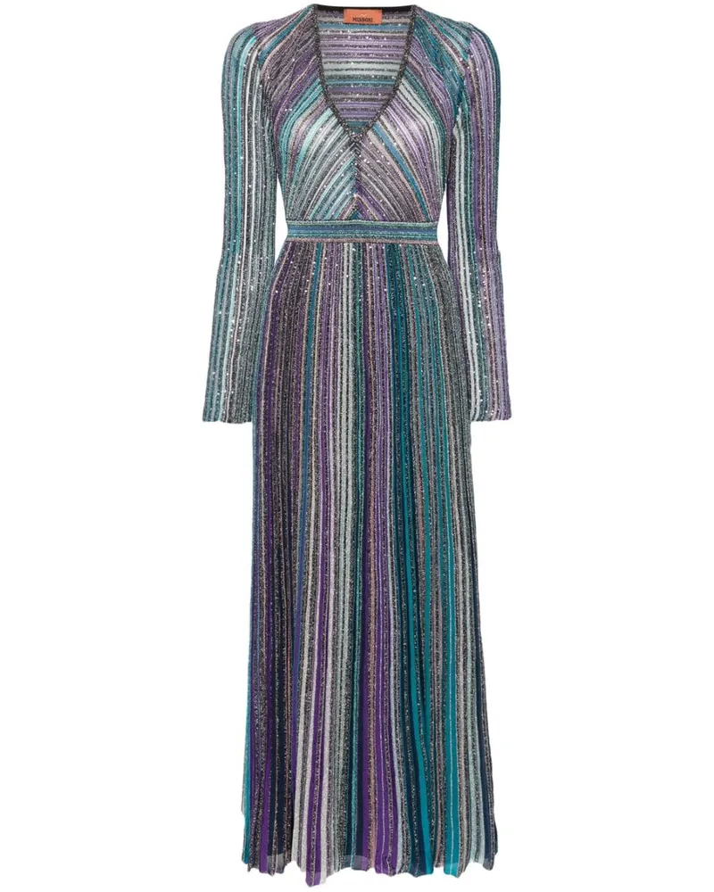 Missoni Maxikleid mit Pailletten - Blau Blau