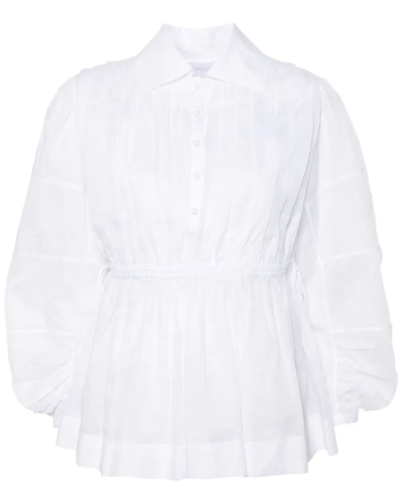 Jil Sander Hemdkleid mit Falten - Weiß Weiß