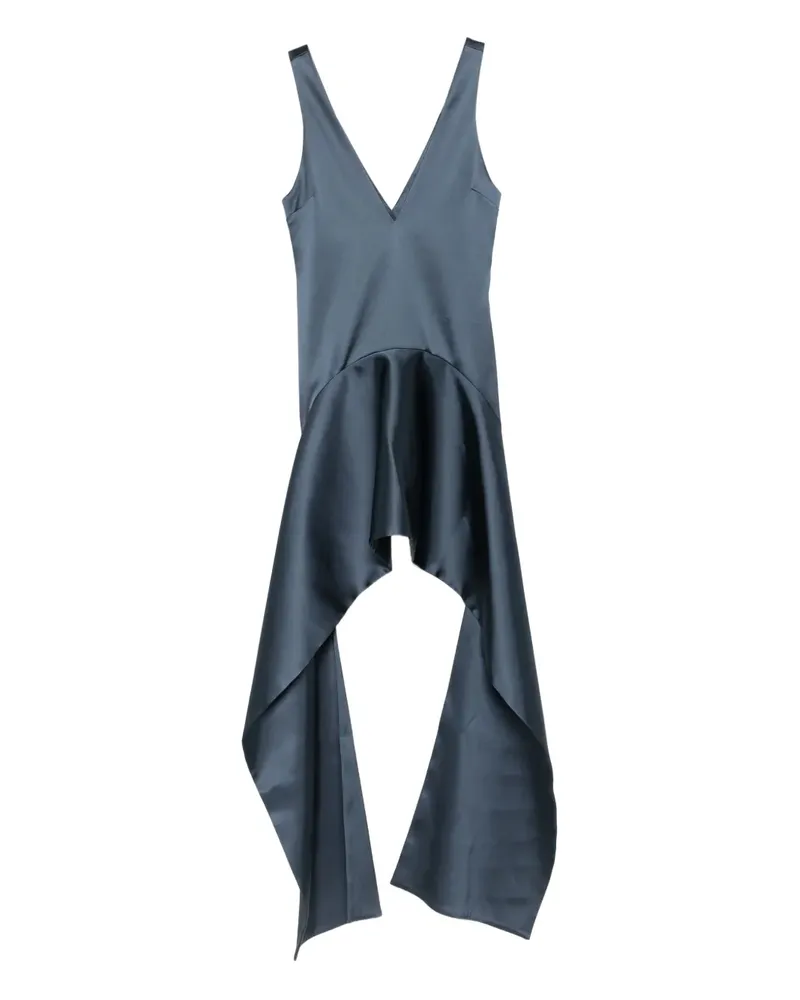 J.W.Anderson V-Ausschnitt-Kleid mit drapiertem Saum - Blau Blau
