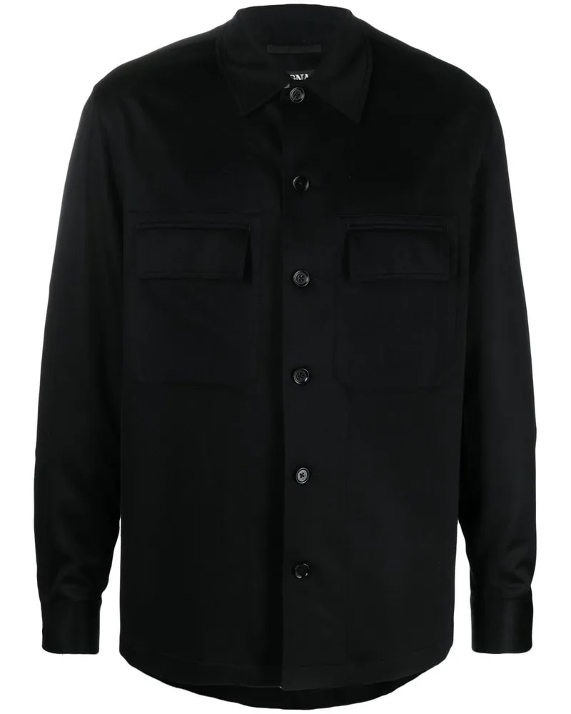 Ermenegildo Zegna Alba Oasi Hemdjacke - Schwarz Schwarz