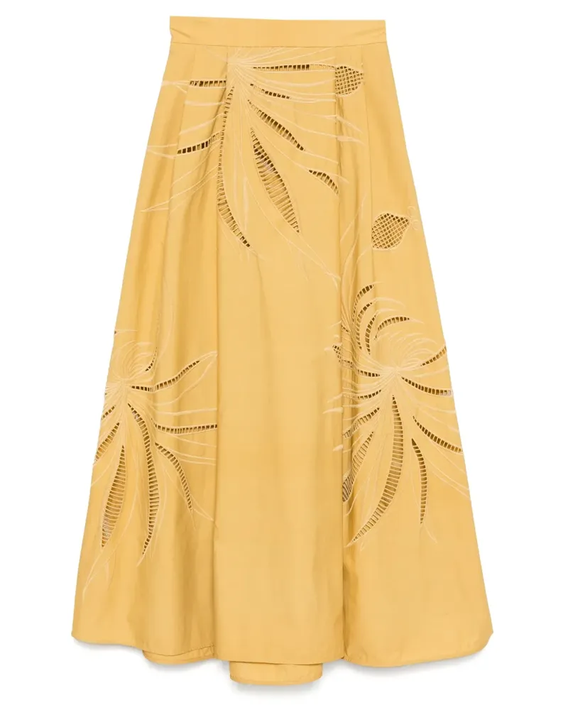 Elie Saab Bestickter Midirock - Gold Gold