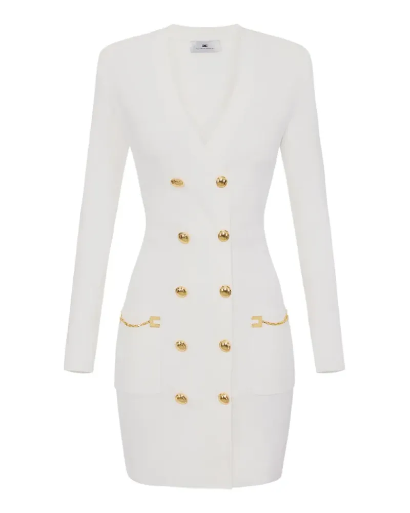 Elisabetta Franchi Doppelreihiges Kleid - Weiß Weiß