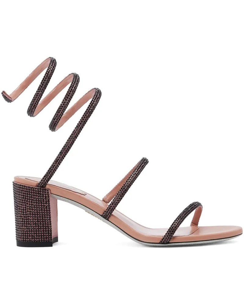 René Caovilla Sandalen mit Kristallen 75mm - Rosa Rosa