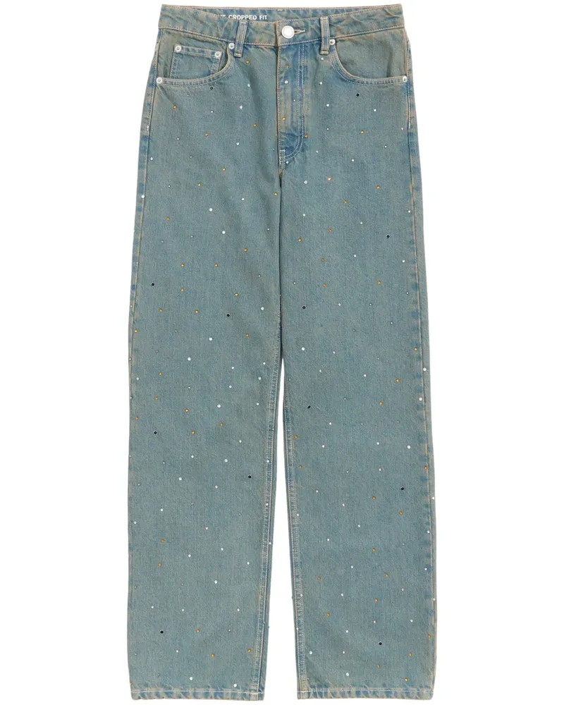BIMBA Y LOLA Cropped-Jeans mit Kristallen - Blau Blau