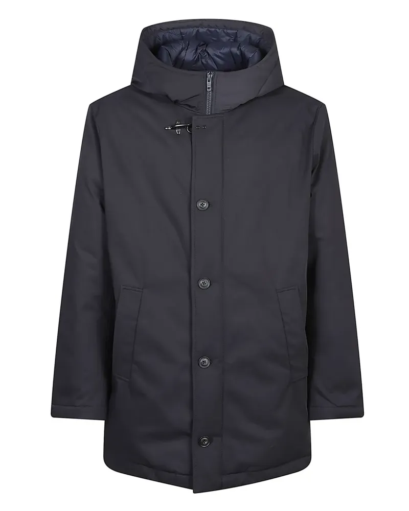 Fay button-fastening hooded jacket - Blau Blau