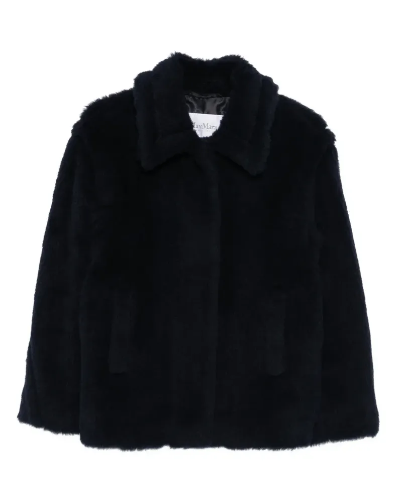 Max Mara teddy-textured jacket - Blau Blau