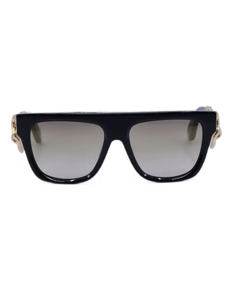 Roberto Cavalli snake-detail square-frame sunglasses - Schwarz Schwarz