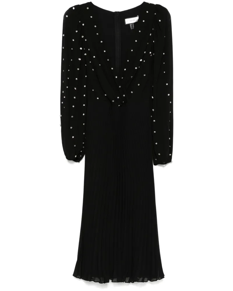 NISSA Chiffon-Midikleid mit Kristallen - Schwarz Schwarz