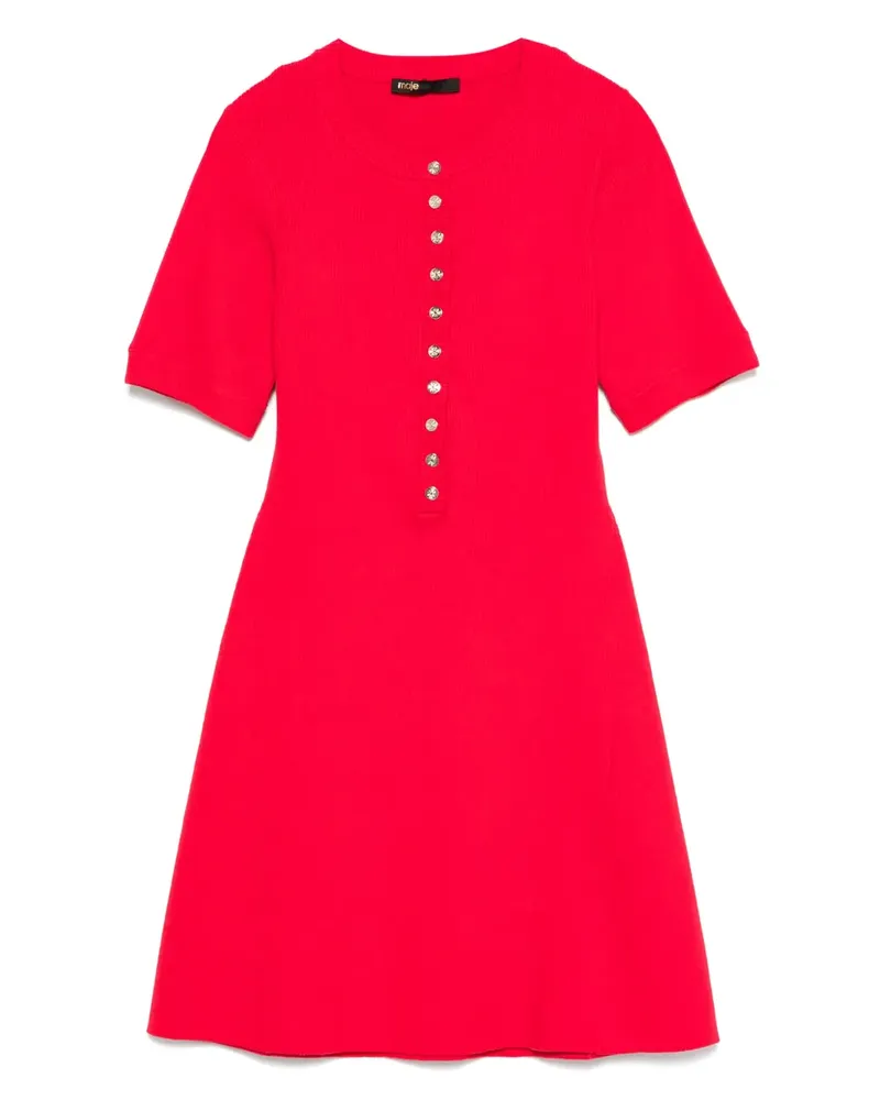Maje Minikleid aus geripptem Strick - Red Red