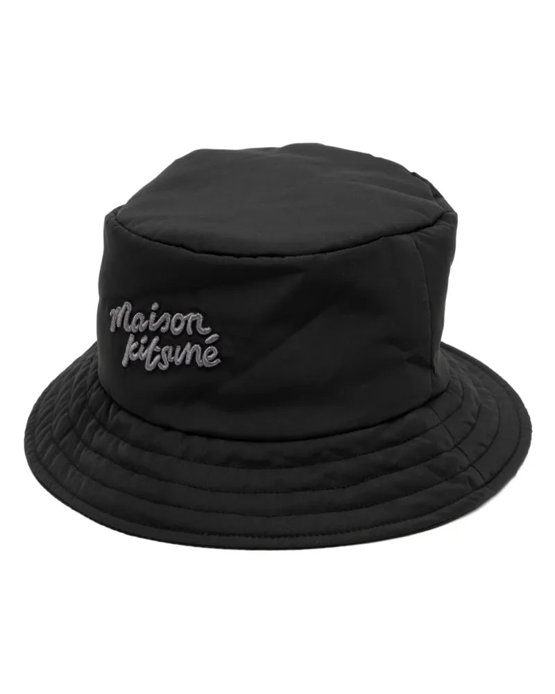 Kitsuné Fischerhut mit Logo-Stickerei - Schwarz Schwarz