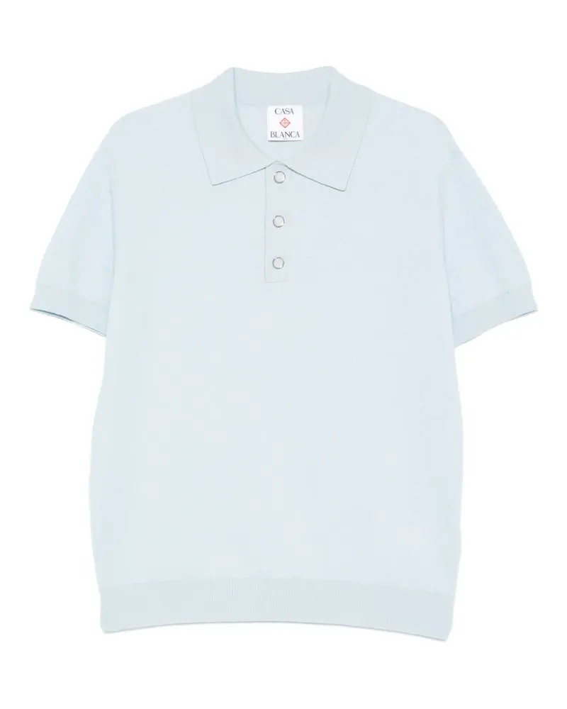 Casablanca Paris pointelle monogram polo - Blau Blau