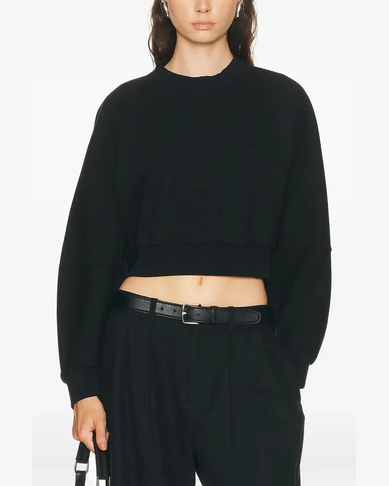 Givenchy logo-embroidered cropped sweatshirt - Schwarz Schwarz