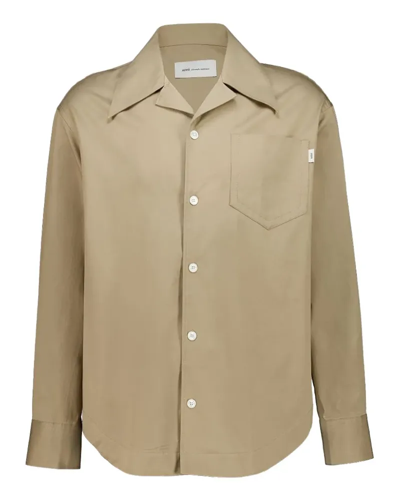 AMI Paris chest-pocket long-sleeve shirt - Nude Nude