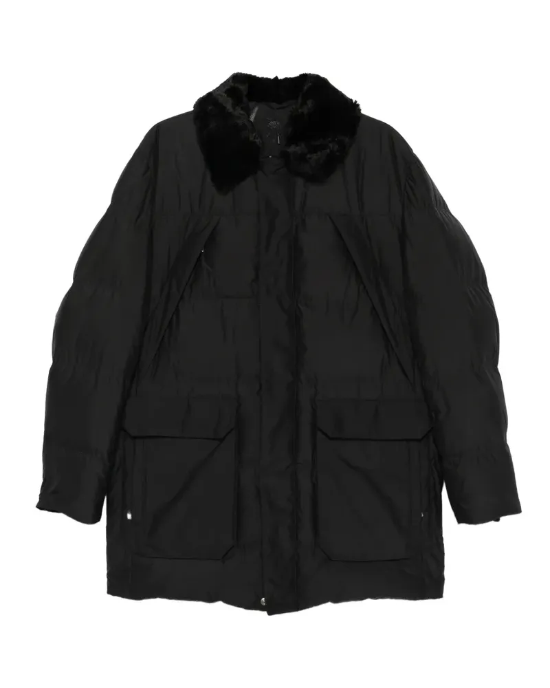 Corneliani fur collar pocket jacket - Schwarz Schwarz