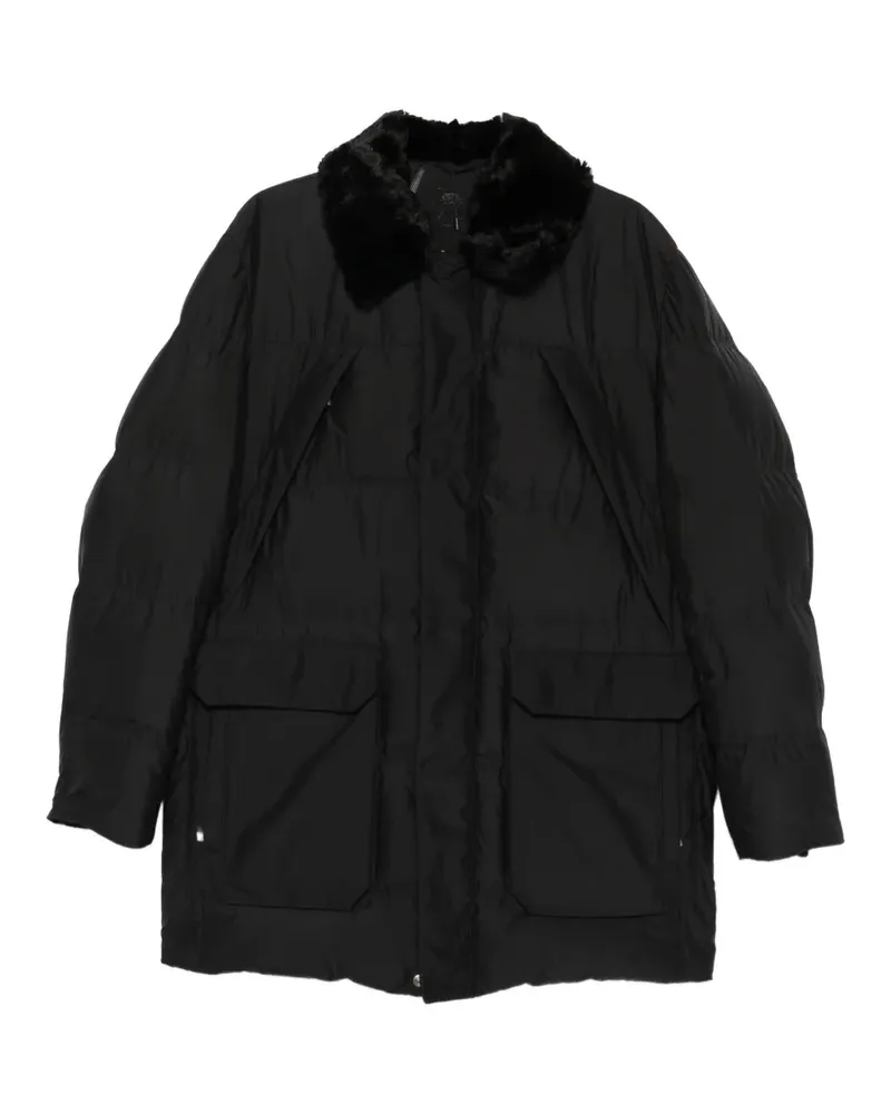 Corneliani fur collar pocket jacket - Schwarz Schwarz
