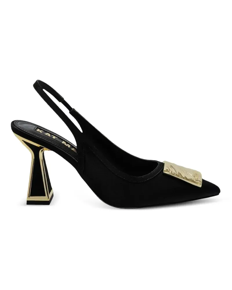 Kat Maconie logo-plaque pointed-toe slingback pumps - Schwarz Schwarz